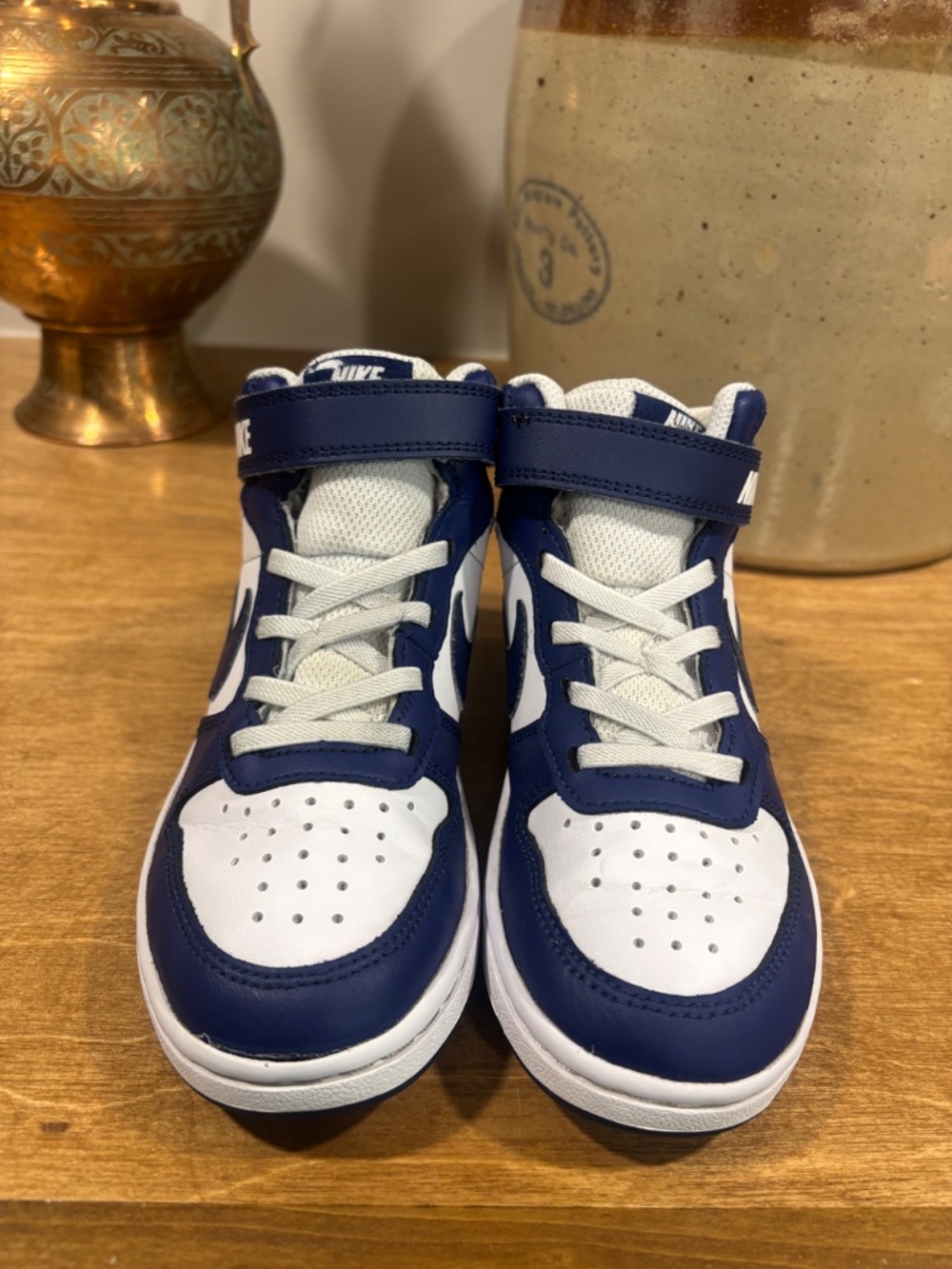 Nike | Court Borough Mid 2 CD7783-107 Navy Blue White Sneakers Shoes GS Size 13C - Picture 3 of 9